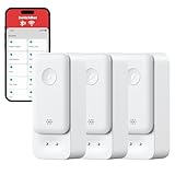 SwitchBot WLAN Wassermelder 3er Pack, Smart Wassersensor, 100dB Einstellbarer Alarm&App-Benachrichtigung, IP67 wasserdicht, Wasserleck-Detektor für Küche, Bad, Keller, kein Hub erforderlich(nur 2.4G)