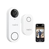 Reolink 5MP Video-Türklingel Wi-Fi Kamera mit Chime, 3:4 Kopf-zu-Fuß-Ansicht, 180° Blick, 5/2,4GHz WLAN, 2-Wege-Audio, Personen-/Paketerkennung, wasserdicht, Smart-Alarme, funktioniert mit Reolink NVR