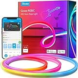 Govee Neon LED Strip 3m, RGBIC Neon LED Streifen mit App-Steuerung, funktioniert mit Alexa und Google Assistant, DIY-Lichteffekte, Musik Sync, für Wohnzimmer, Schlafzimmer, Halloween Deko