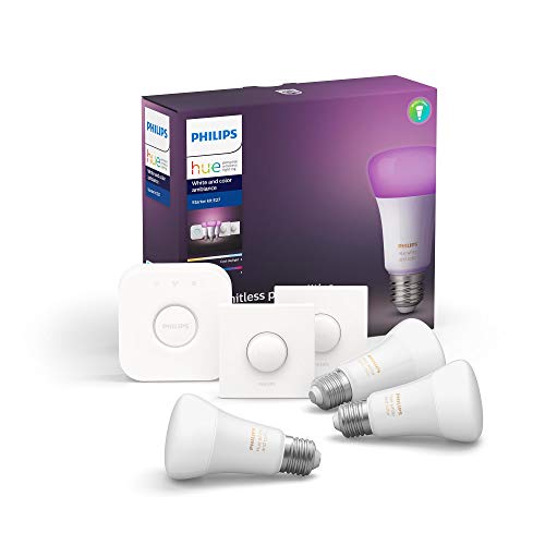 Philips Hue White & Color Ambiance E27 LED 3-er Starter Set, dimmbar, 16 Mio. Farben, steuerbar via App, kompatibel mit Amazon Alexa (Echo, Echo Dot) Philips Hue White & Color Ambiance E27 LED 3-er Starter Set, dimmbar, 16 Mio. Farben, steuerbar via App, kompatibel mit Amazon Alexa (Echo, Echo Dot)