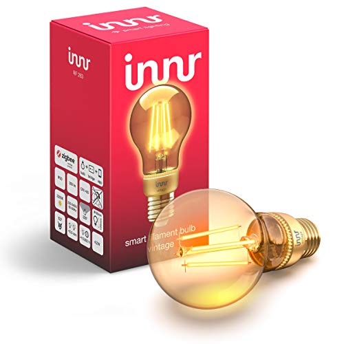 Innr E27 Smart Filament LED Lampe Vintage, 2200K Flame, works with Philips Hue* & Echo Plus, RF 263 (1-Pack) Innr E27 Smart Filament LED Lampe Vintage, 2200K Flame, works with Philips Hue* & Echo Plus, RF 263 (1-Pack)