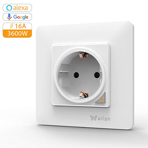Zeitschaltuhr Wlan Steckdose Unterputz, 16A Waligh eSocket Überspannungschutz, Kompatibel mit Alexa, Google Home und Siri,Unbegrenzte Programmierzeit Zeitschaltuhr APP Fernbedienung, Energieklasse A++ Zeitschaltuhr Wlan Steckdose Unterputz, 16A Waligh eSocket Überspannungschutz, Kompatibel mit Alexa, Google Home und Siri,Unbegrenzte Programmierzeit Zeitschaltuhr APP Fernbedienung, Energieklasse A++